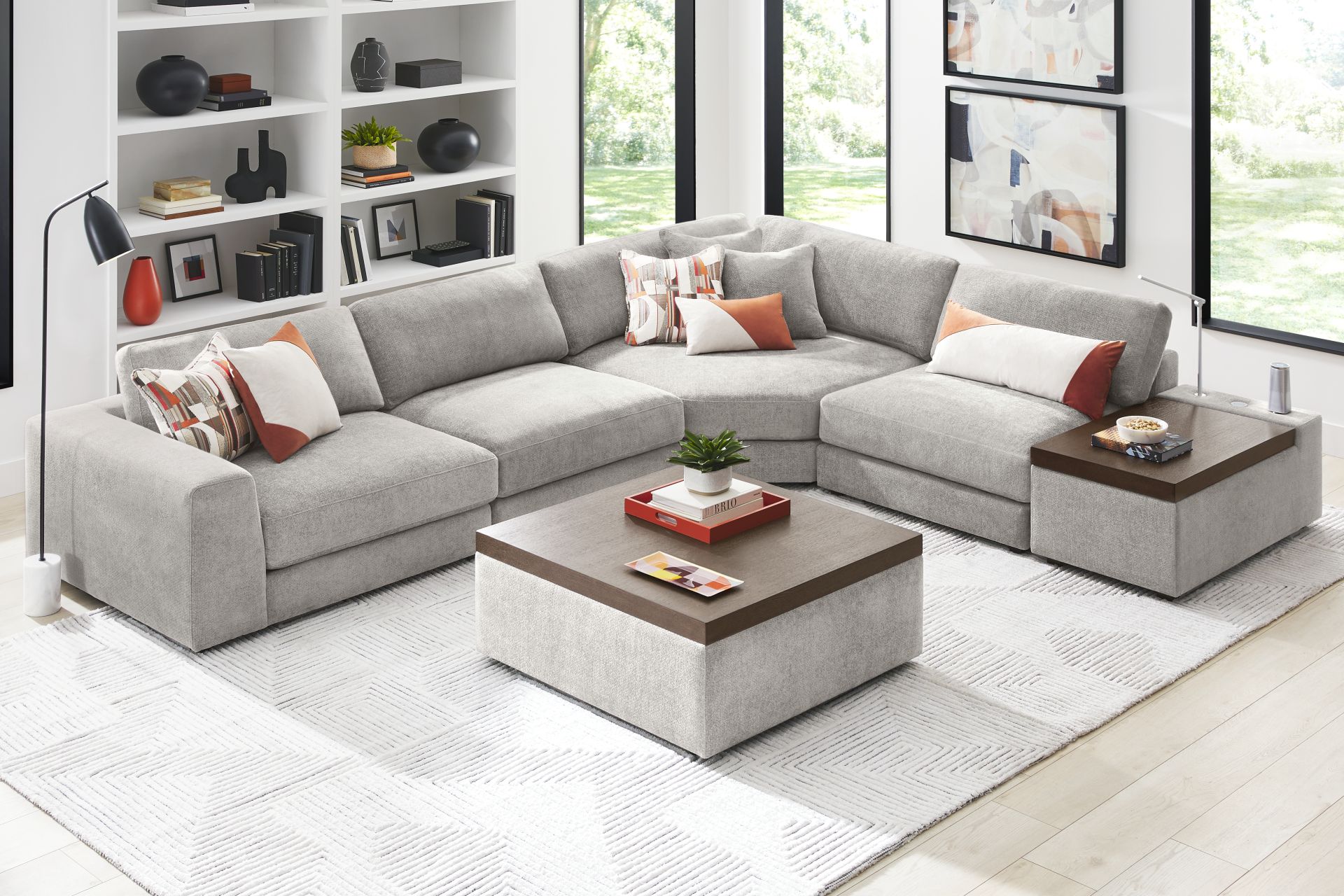 Gray 5 Pc ModularThree with Media Console - Image 1