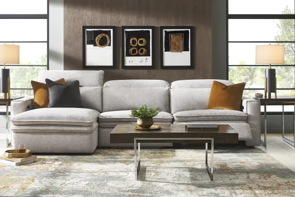 Salvator Street Gray 3 Pc Dual Power Reclining Sectional