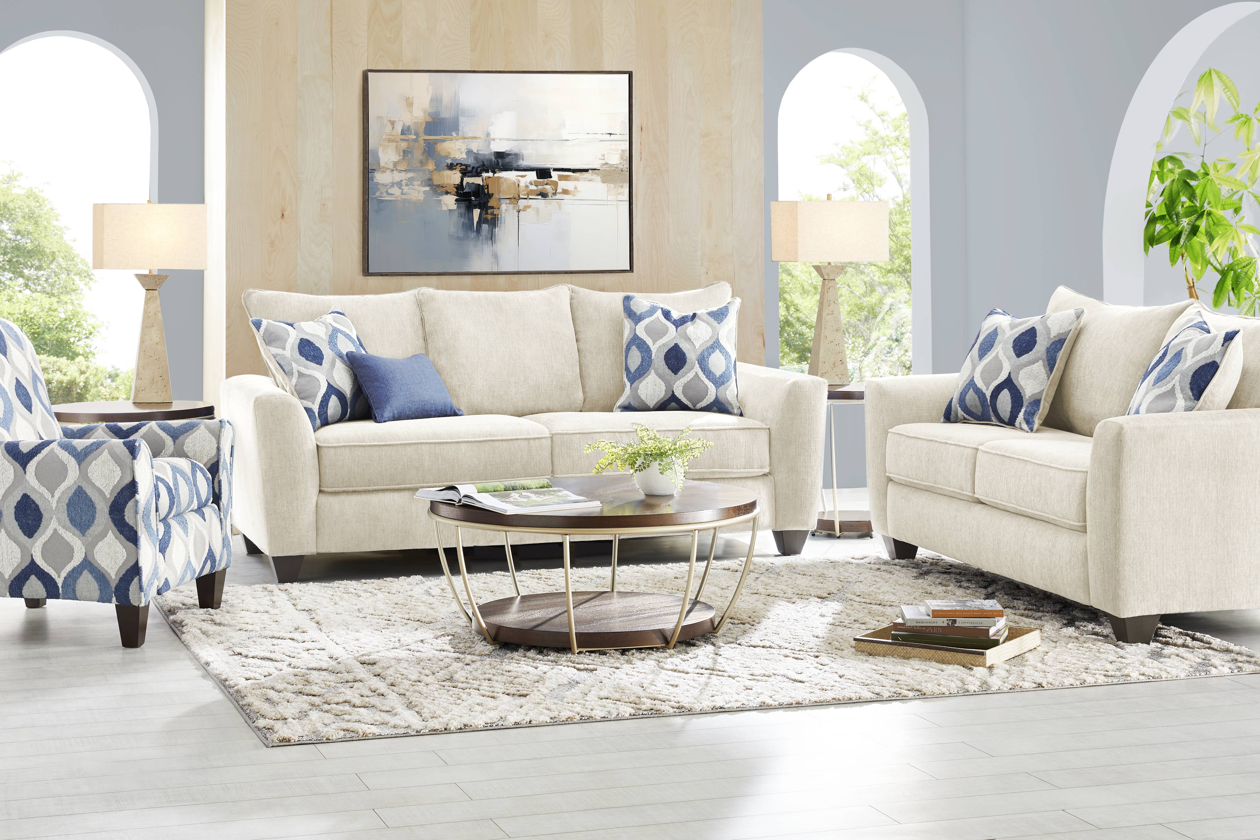 Dennin Heights Beige 8 Pc Living Room - Thumbnail - Image 1