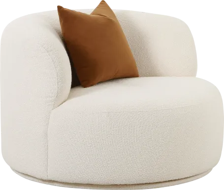 Eilers Cream Swivel Accent Chair