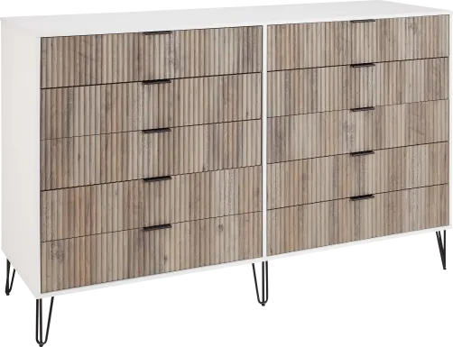 Trimper II Gray and White Dresser