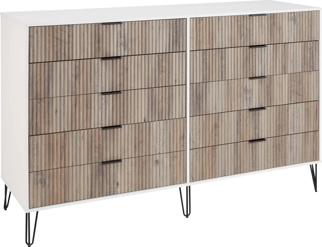 Trimper II Gray and White Dresser