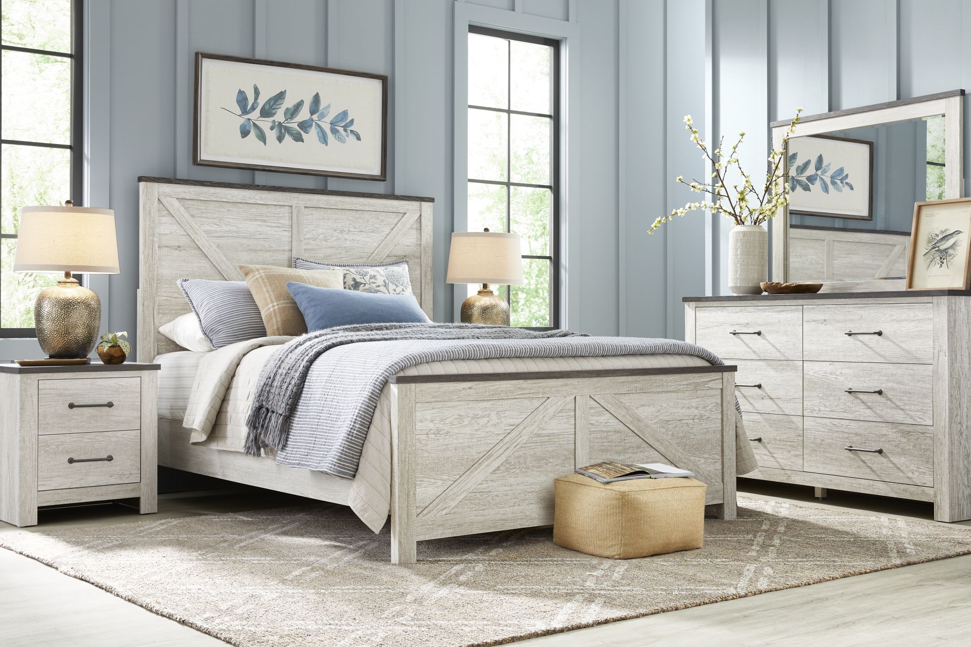 Abilene White 5 Pc Queen Panel Bedroom - Image 1