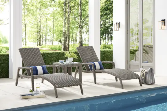 Forest Hills Gray Outdoor Chaise, Set of 2