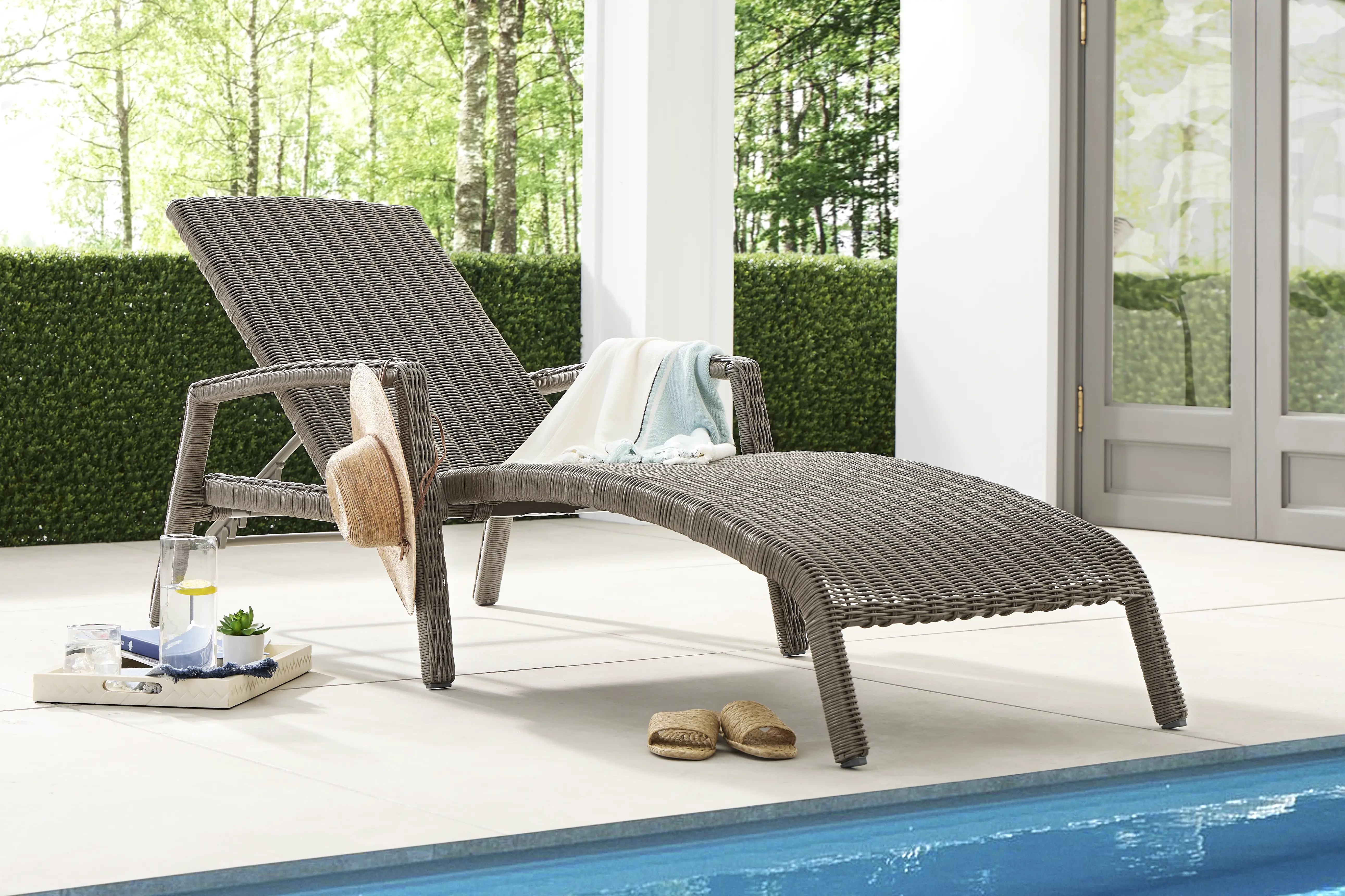 Forest Hills Gray Outdoor Chaise - Thumbnail - Image 2