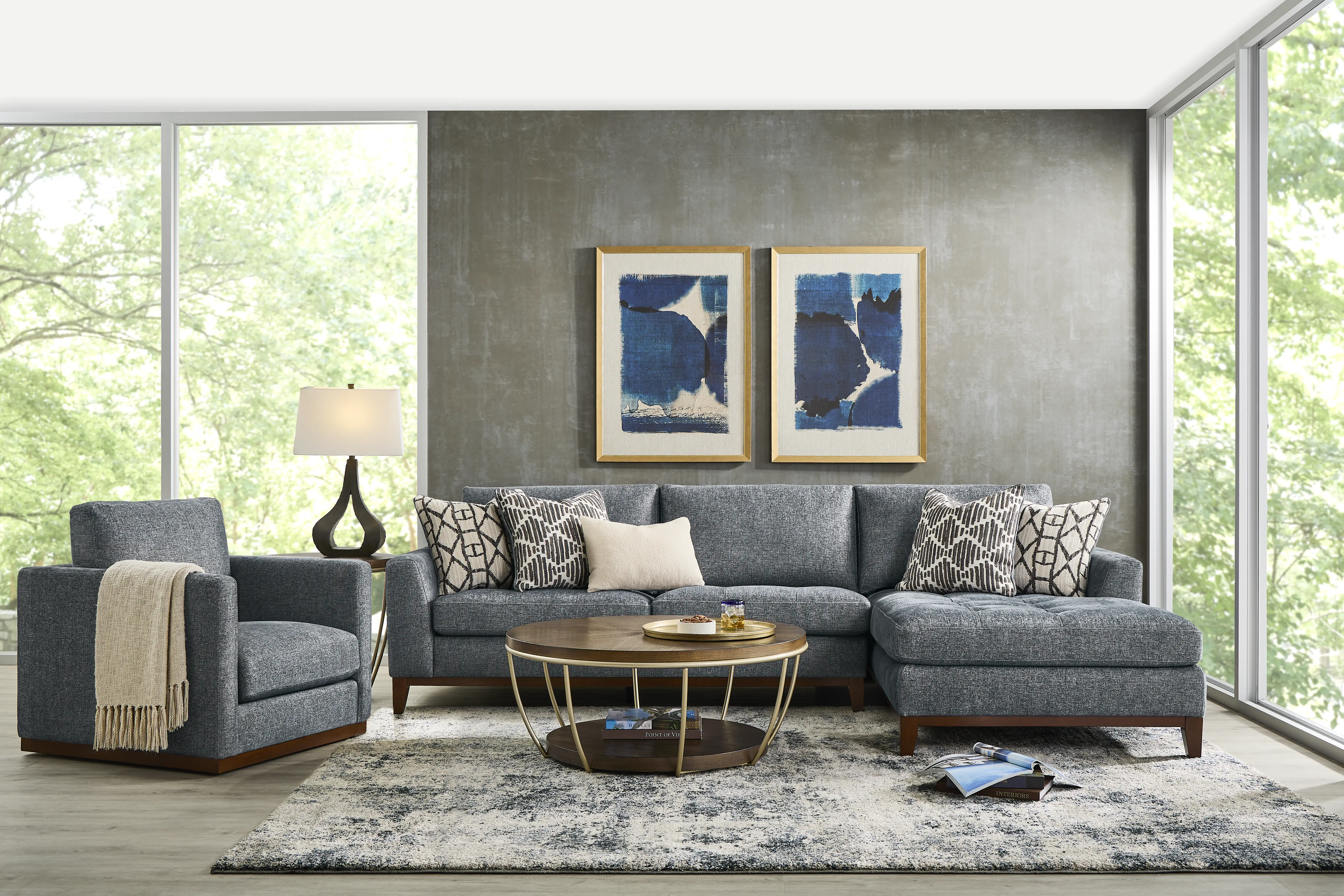 Harmon Indigo 2 Pc Sectional - Thumbnail - Image 1