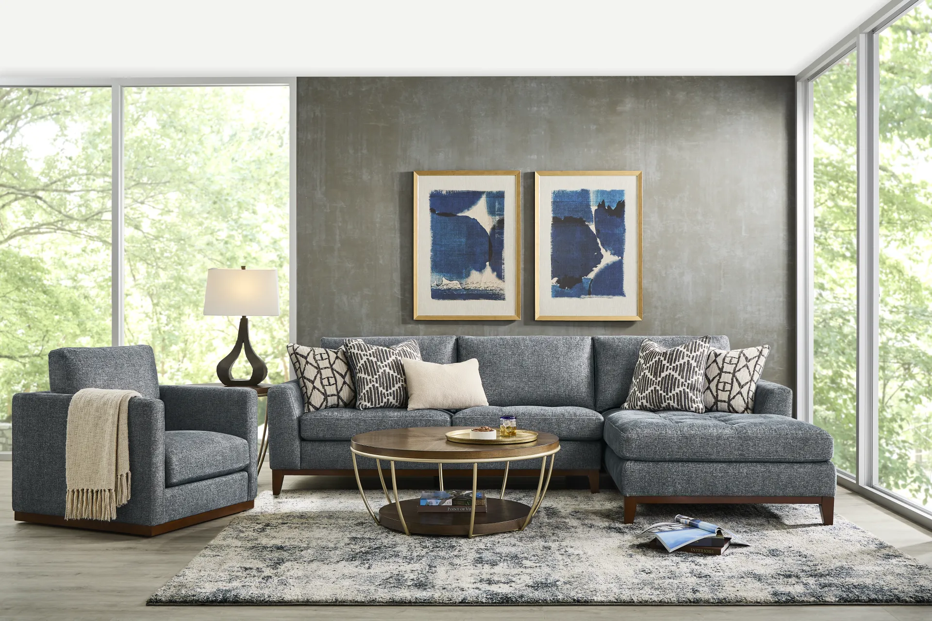 Harmon Indigo 2 Pc Sectional - Image 1