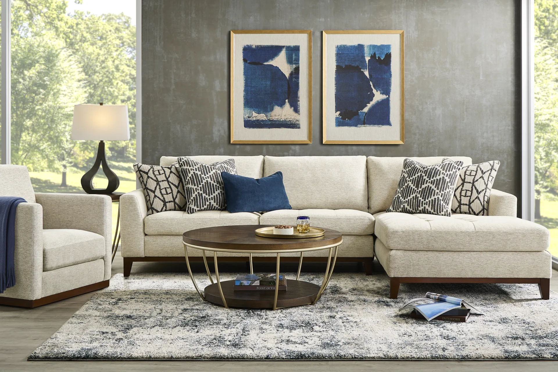 Harmon Beige 2 Pc Sectional - Image 1