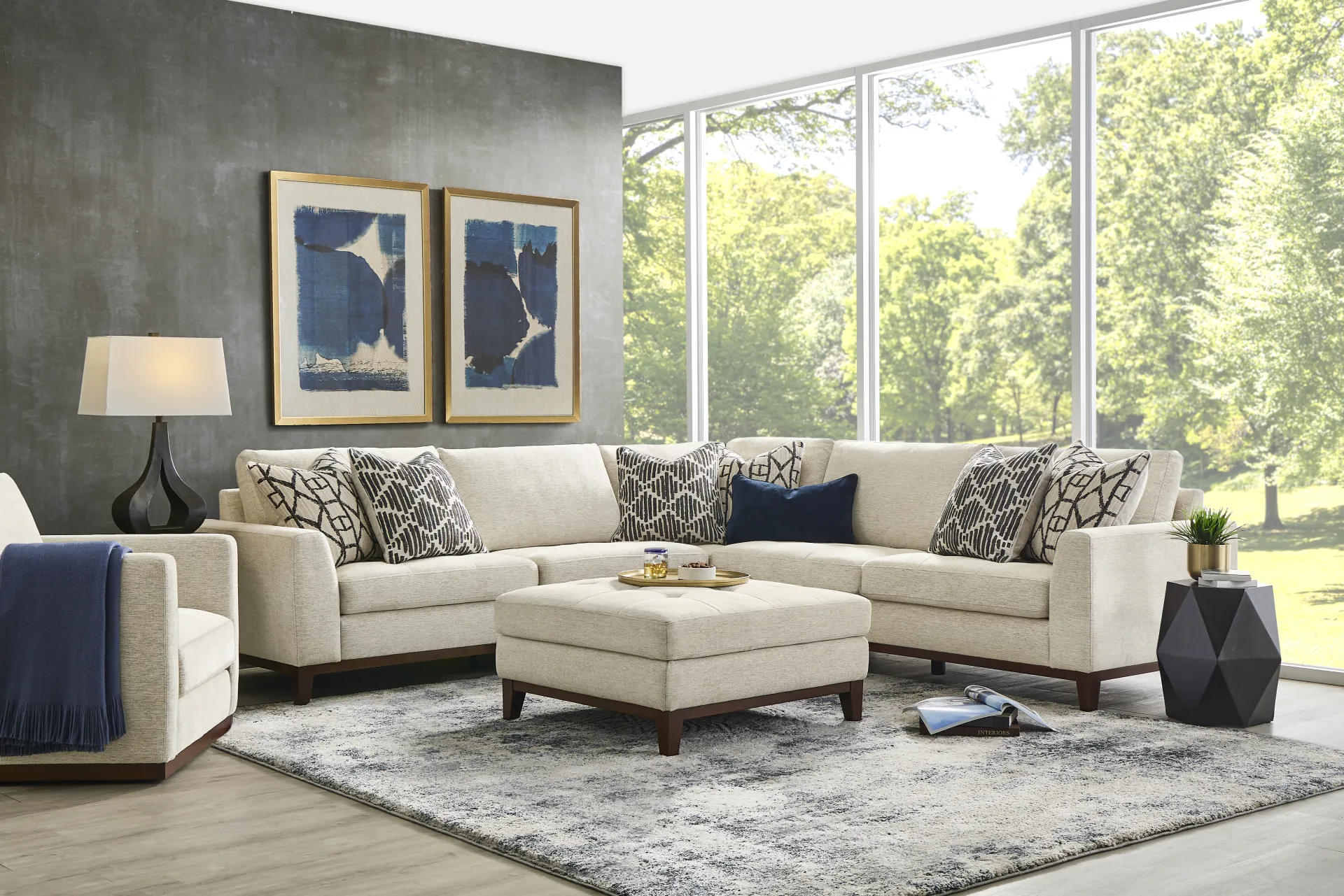 Harmon Beige 3 Pc Sectional - Image 1