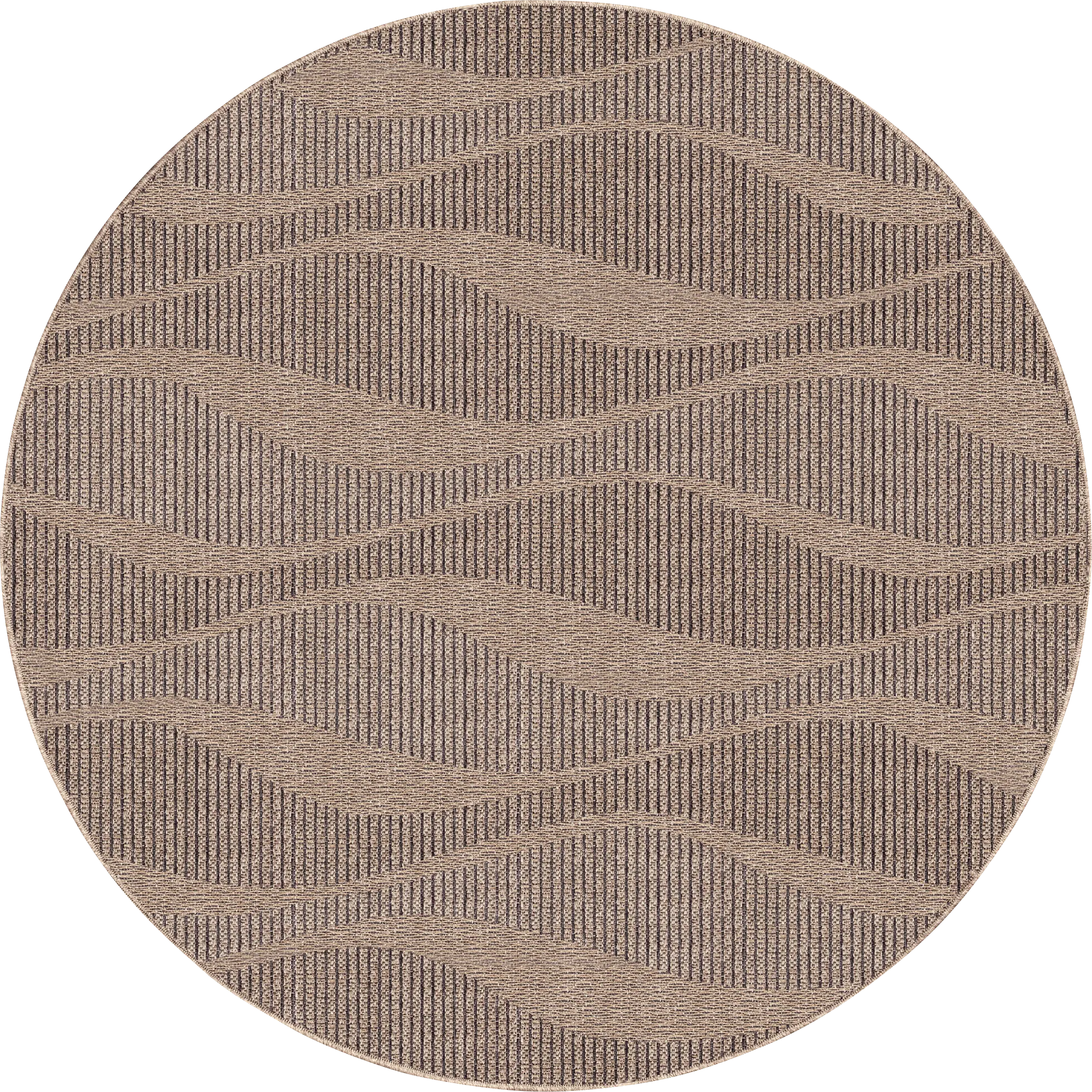 Beykos Taupe 7'10 Round Indoor/Outdoor Rug - Thumbnail - Image 1