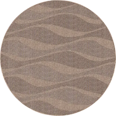 Beykos Taupe 7'10 Round Indoor/Outdoor Rug
