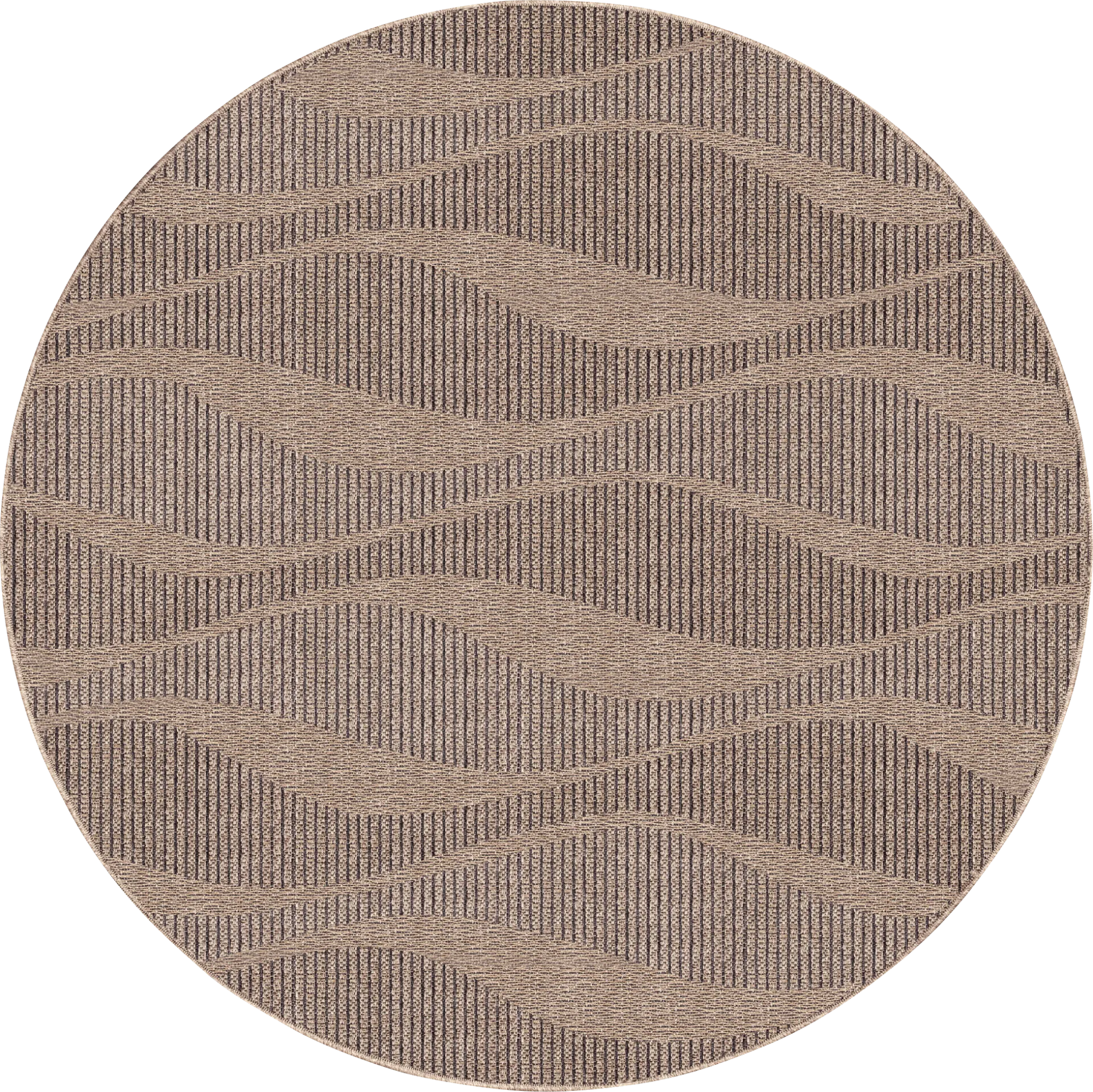 Beykos Taupe 7'10 Round Indoor/Outdoor Rug - Image 1