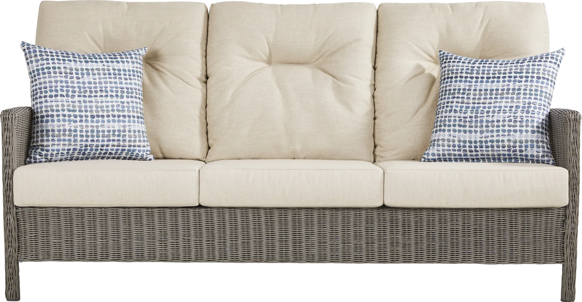 Forest Hills Gray Outdoor Sofa with Beige Cushions - Image 2
