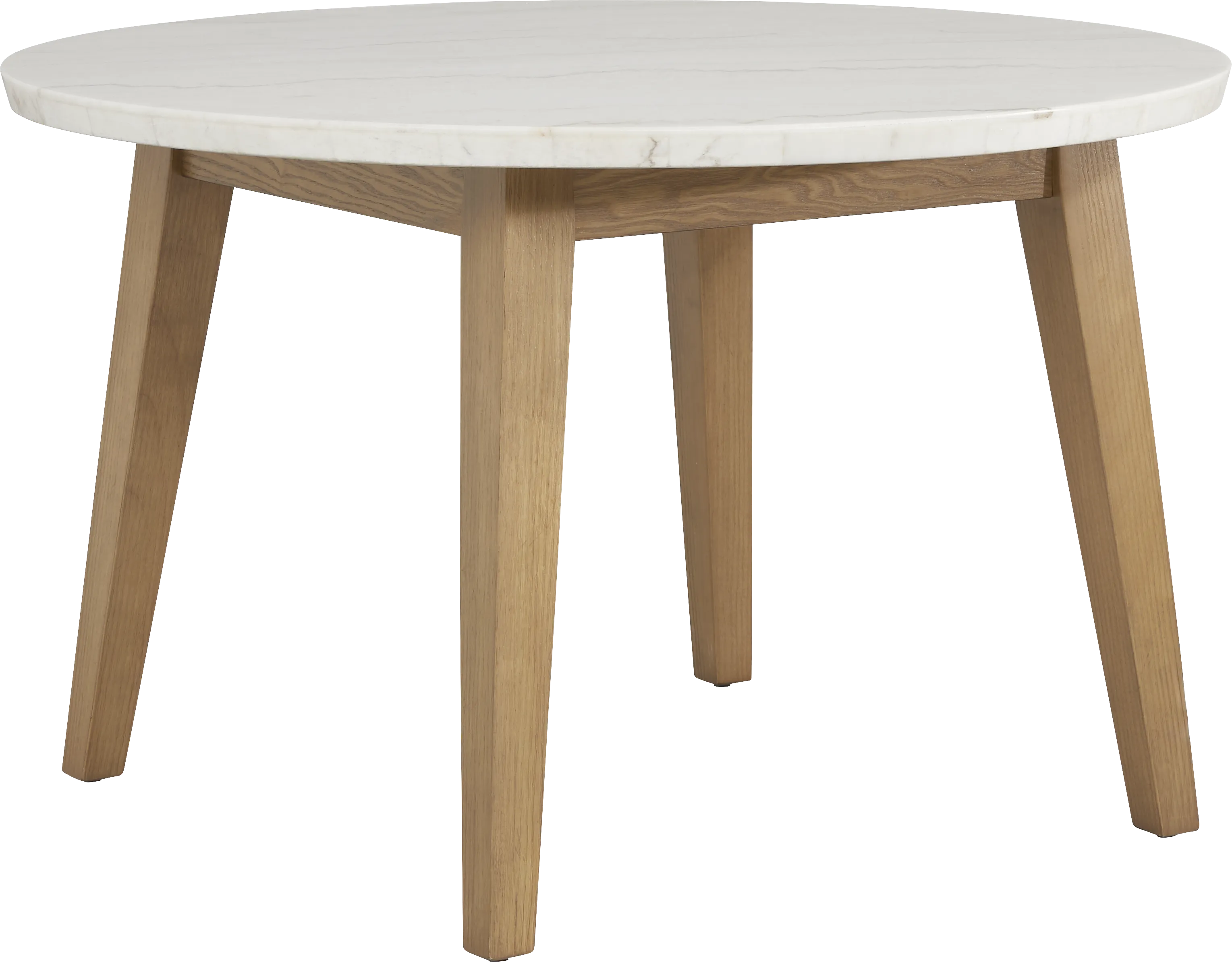 Viola Natural 5 Pc Round Marble Top Dining Room - Thumbnail - Image 2