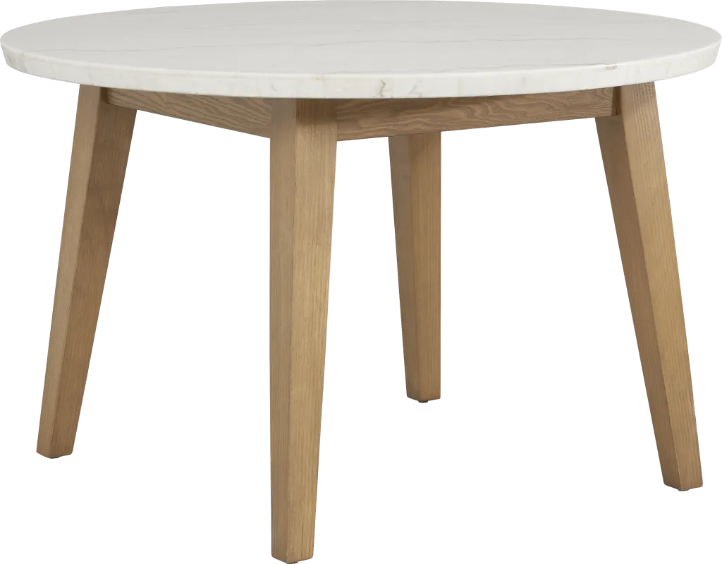 Viola Natural Round Marble Top Dining Table