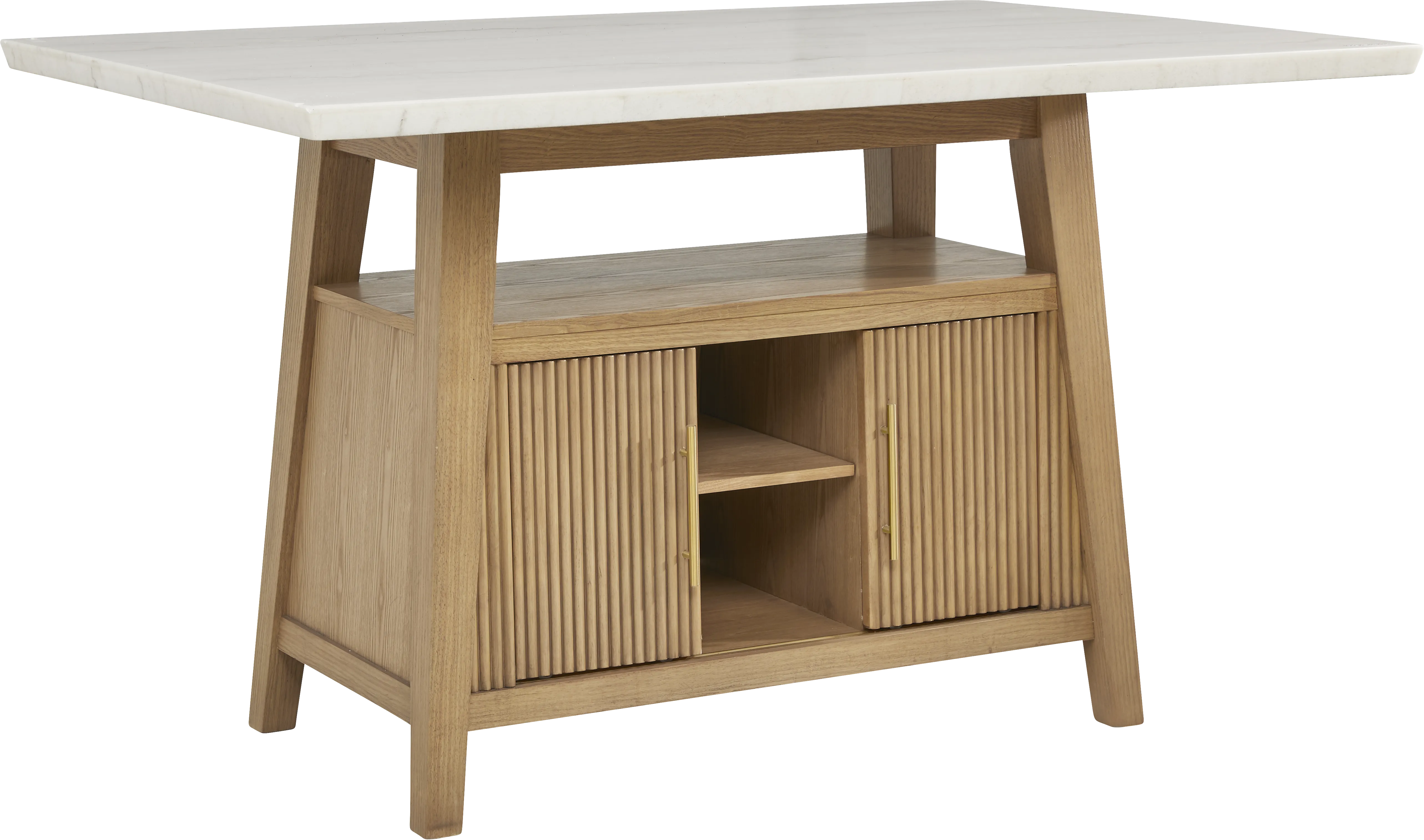 Viola Natural 5 Pc Counter Height Marble Top Dining Room - Thumbnail - Image 2