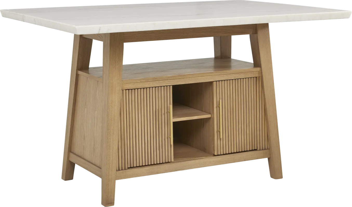 Viola Natural Counter Height Marble Top Table