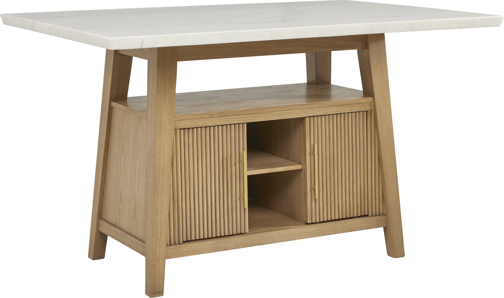 Viola Natural 5 Pc Counter Height Marble Top Dining Room - Image 2