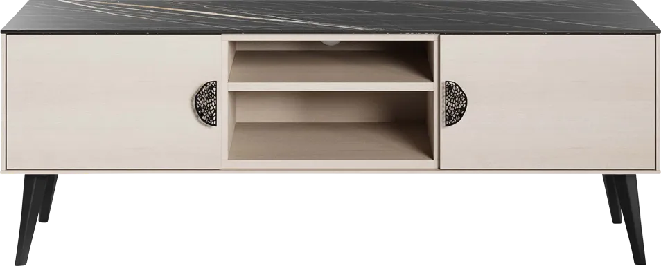 Jenville White and Black 55.5 in. Console
