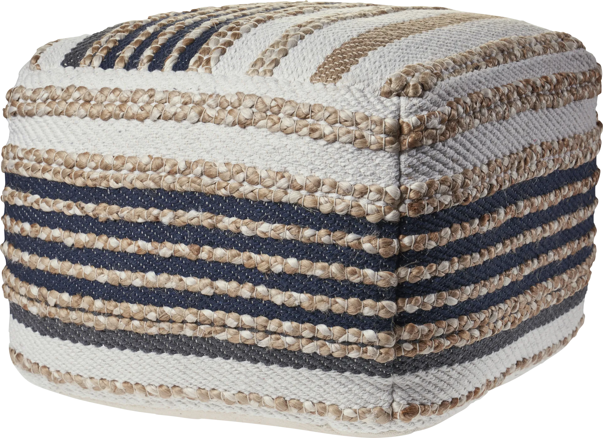 Moreze Black/Tan Pouf - Image 1