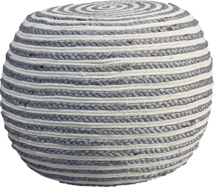 Buitra Gray/White Pouf
