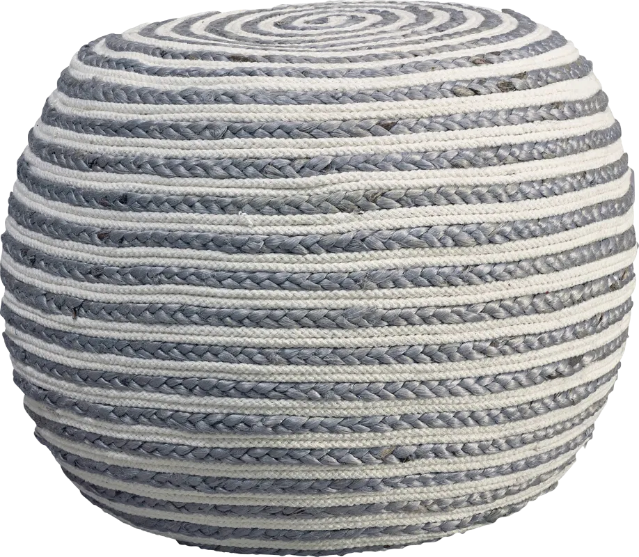 Buitra Gray/White Pouf