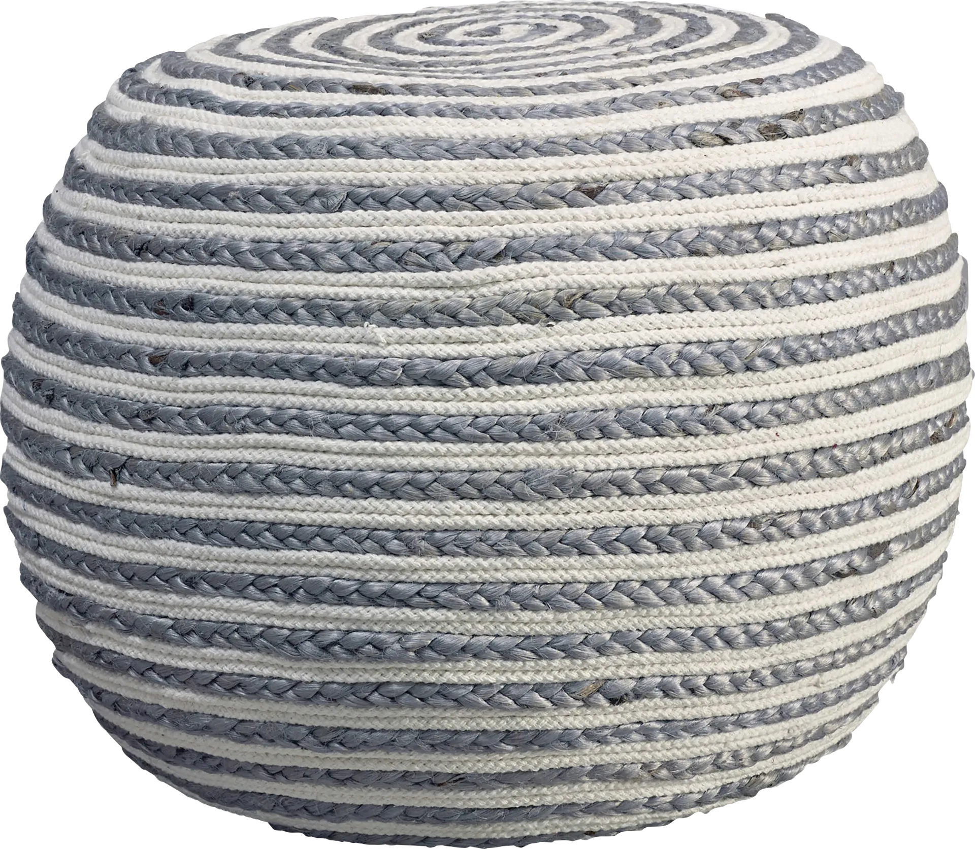 Buitra Gray/White Pouf - Image 1