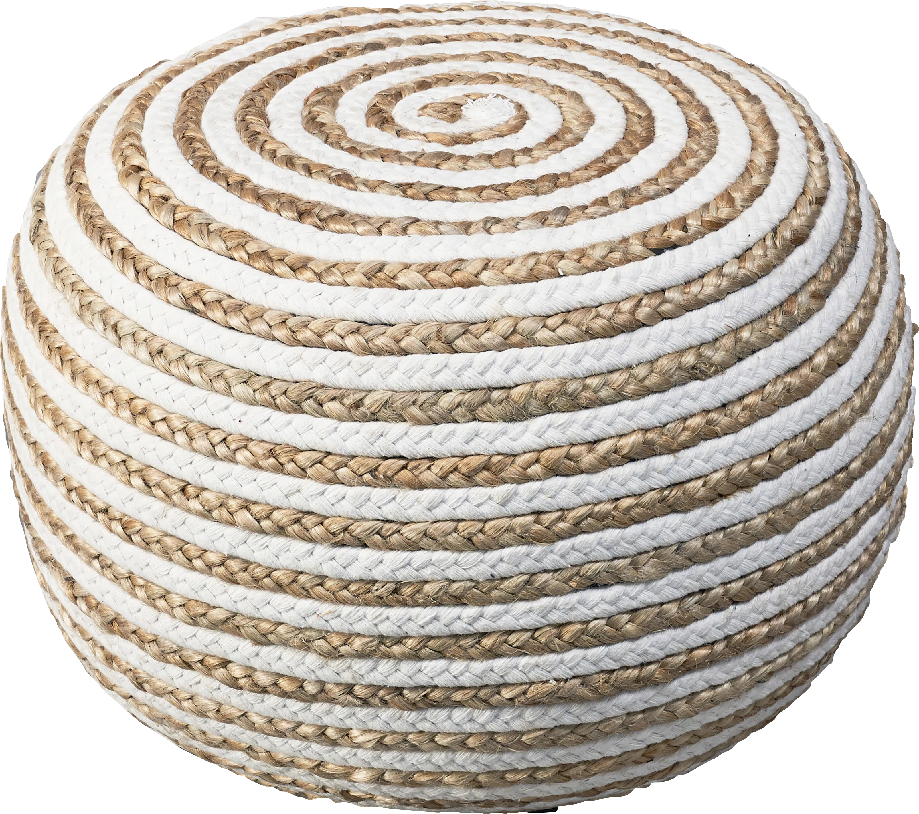 Buitra Tan/White Pouf - Thumbnail - Image 1