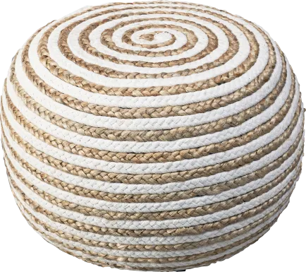 Buitra Tan/White Pouf