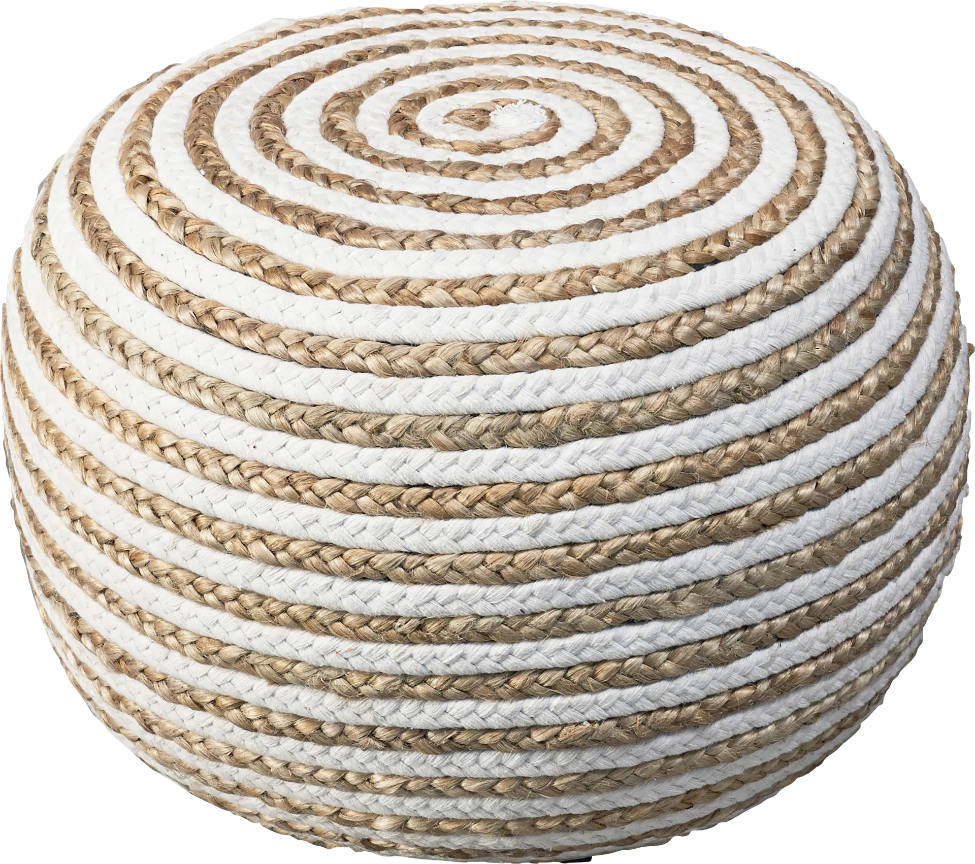 Buitra Tan/White Pouf - Image 1