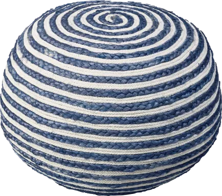 Buitra Blue/White Pouf