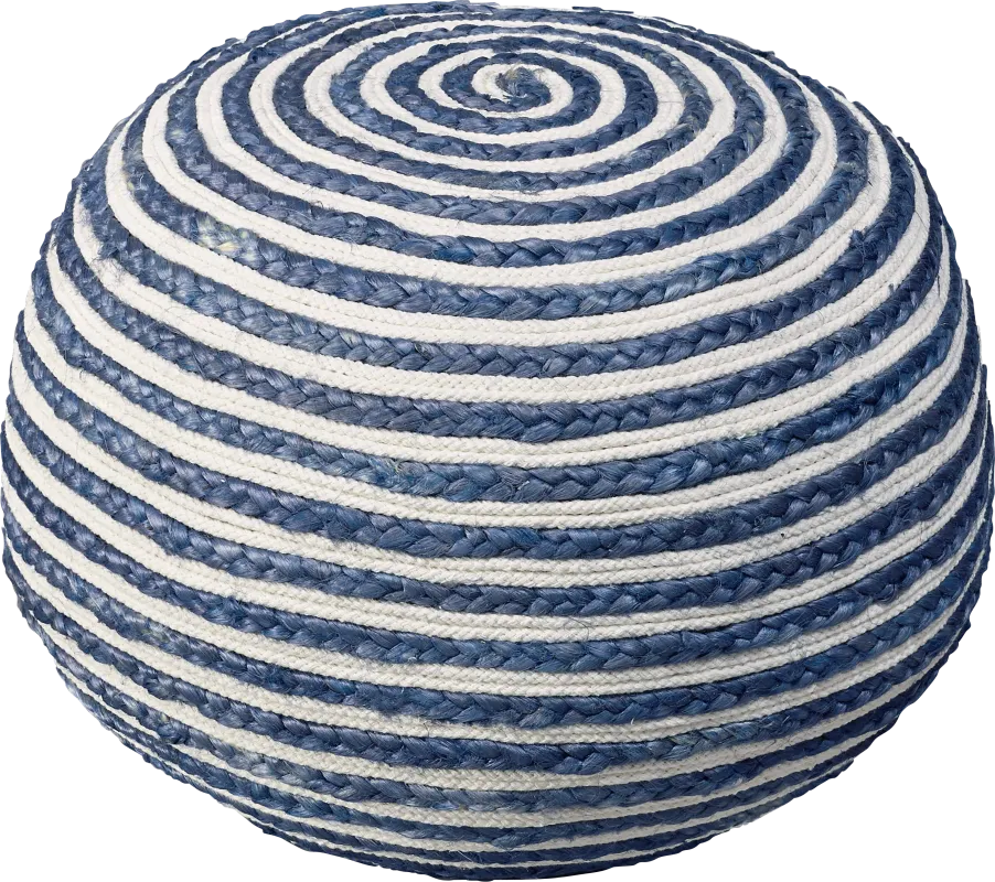 Buitra Blue/White Pouf