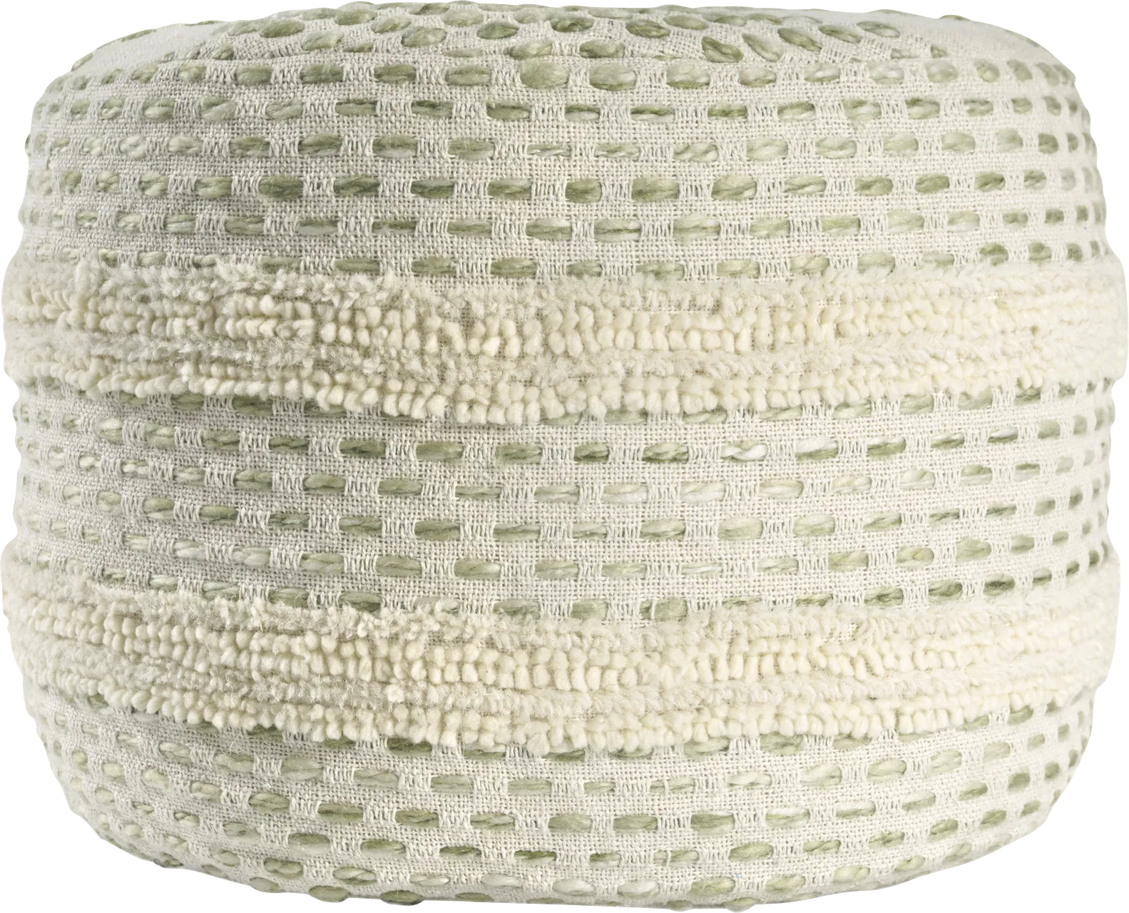 Vaddo Sage/Ivory Pouf - Image 1