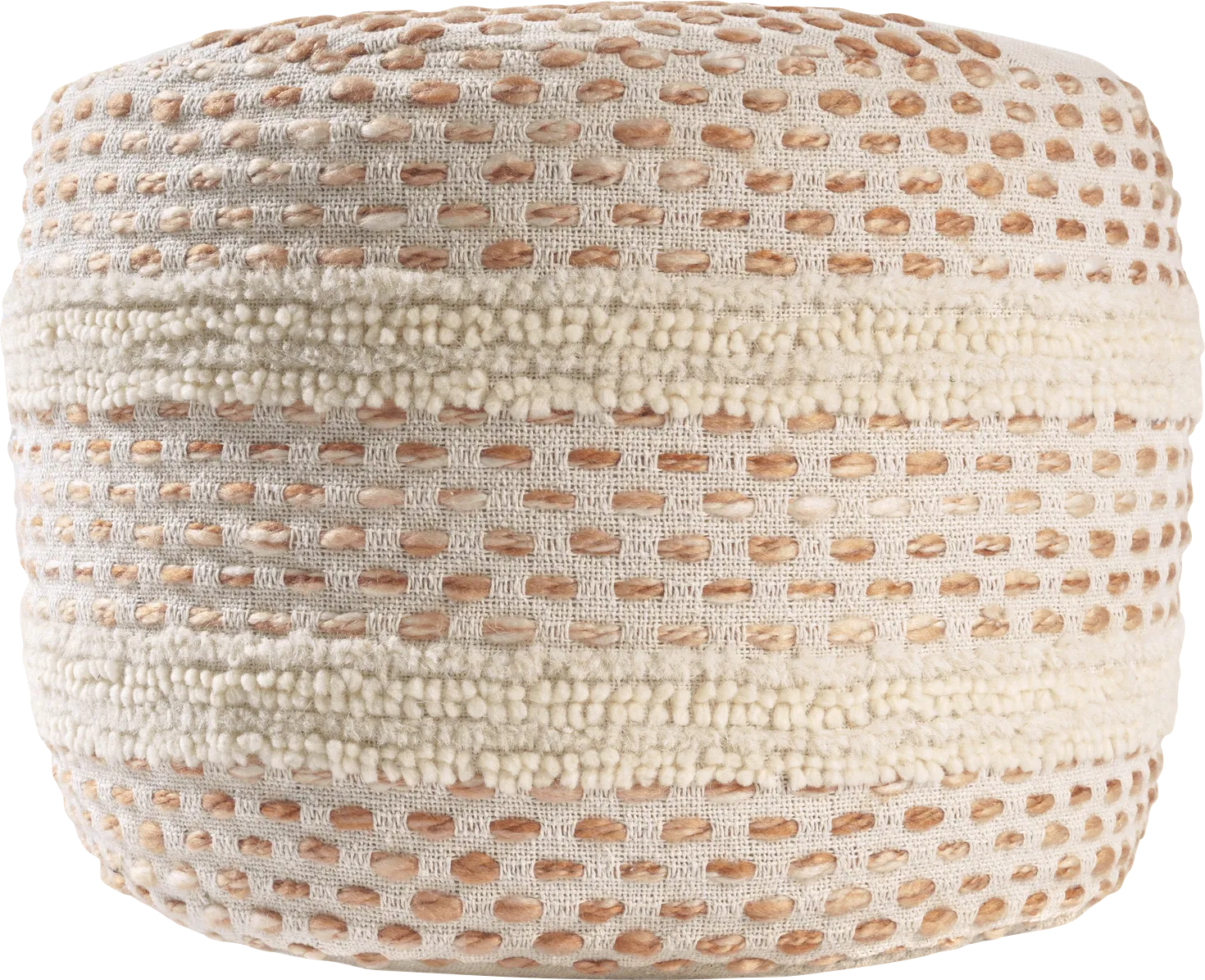 Vaddo Adobe/Ivory Pouf - Image 1