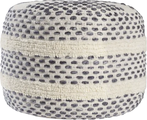 Vaddo Gray/Ivory Pouf