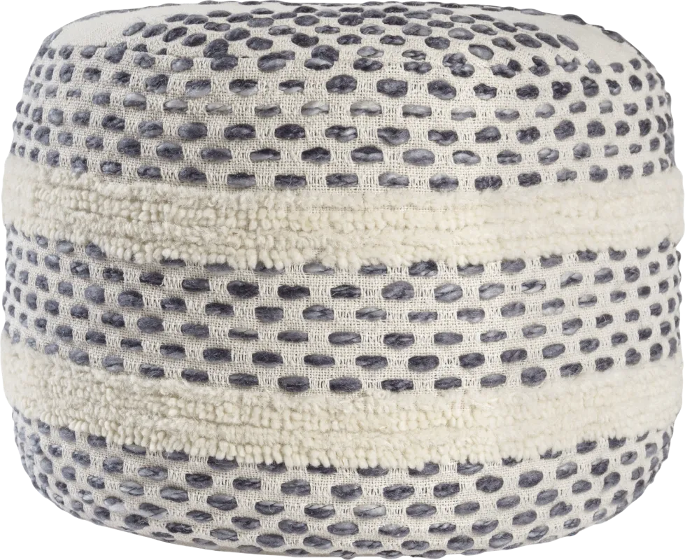 Vaddo Gray/Ivory Pouf