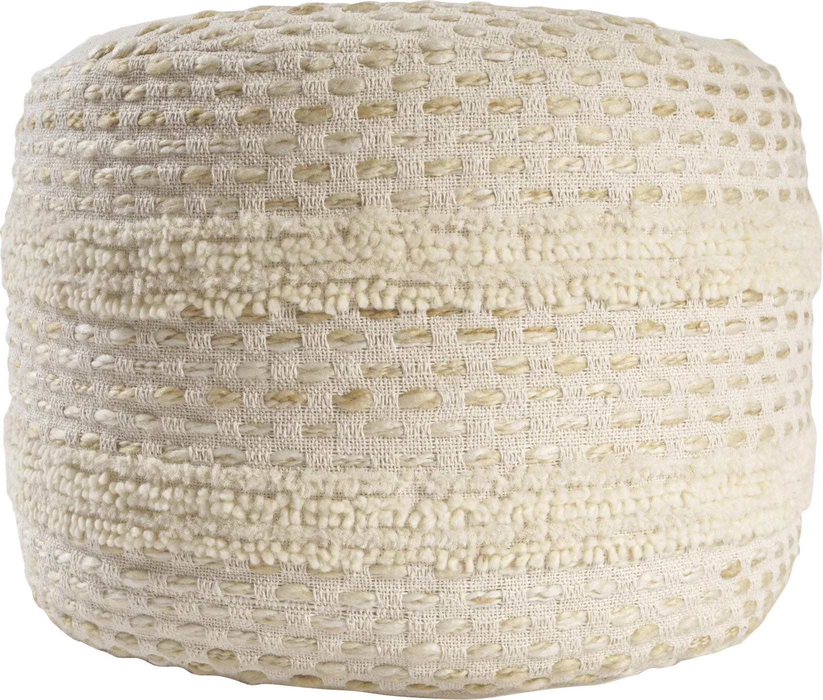 Vaddo Beige/Ivory Pouf - Image 1