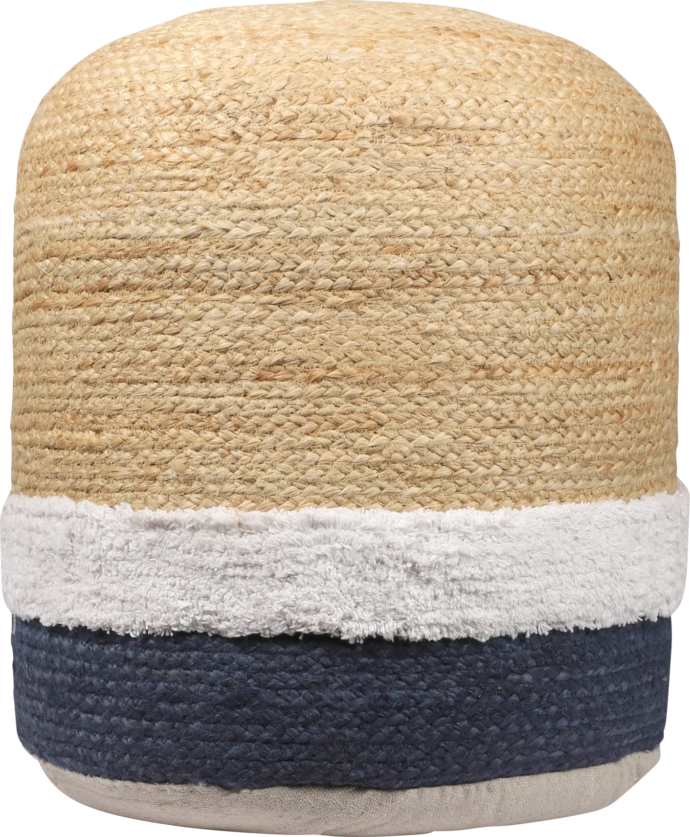 Amiden Natural/Navy Pouf - Image 1