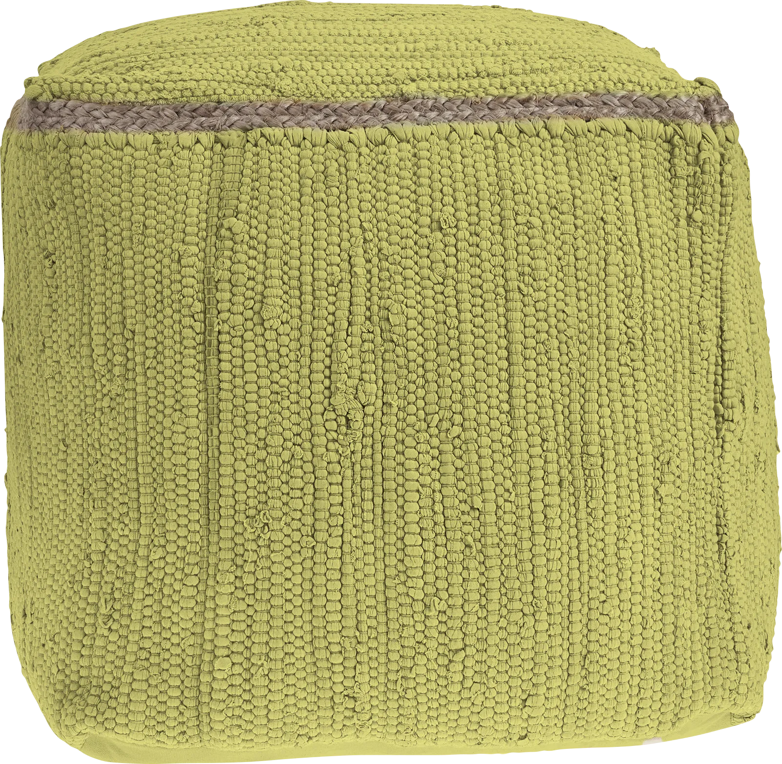 Binvia Lime Green Pouf - Image 1