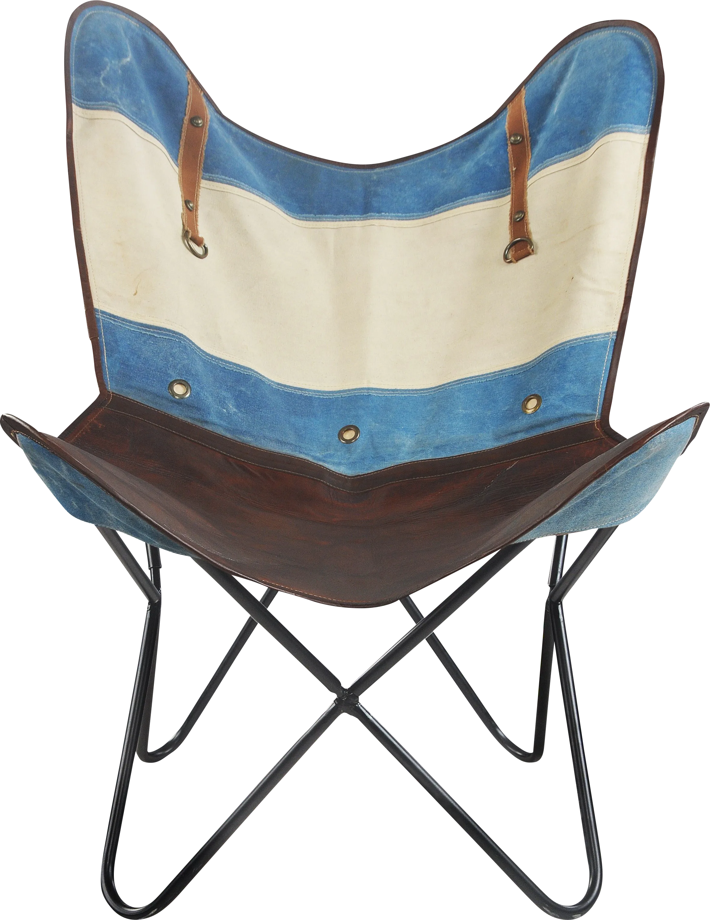 Eucali Blue/Cream Accent Chair - Thumbnail - Image 1