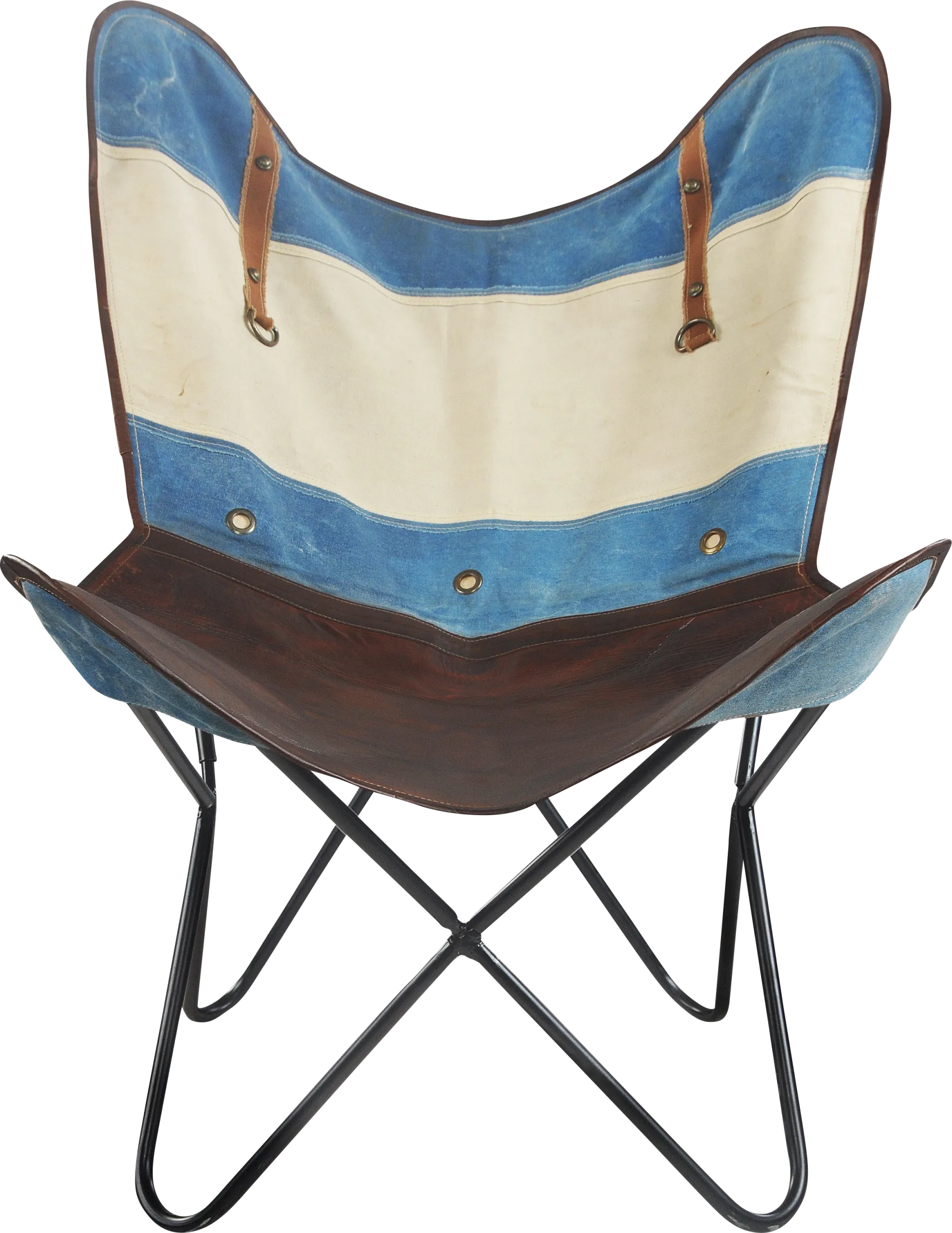 Eucali Blue/Cream Accent Chair - Image 1