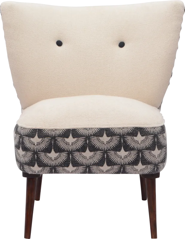 Sylili Cream/Black Accent Chair