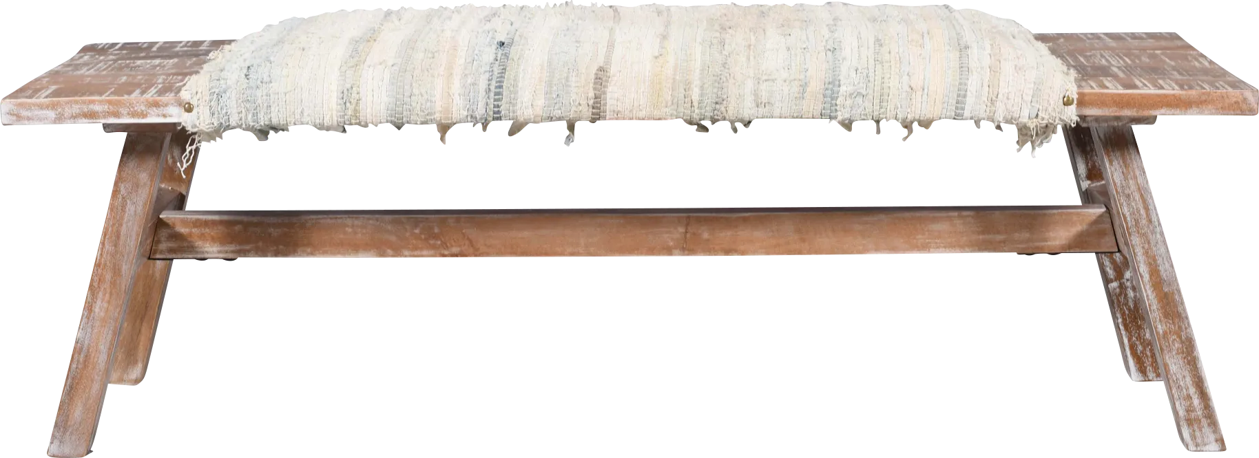 Kazri White/Brown Bench - Image 1
