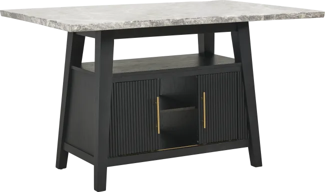 Viola Black Counter Height Marble Top Table
