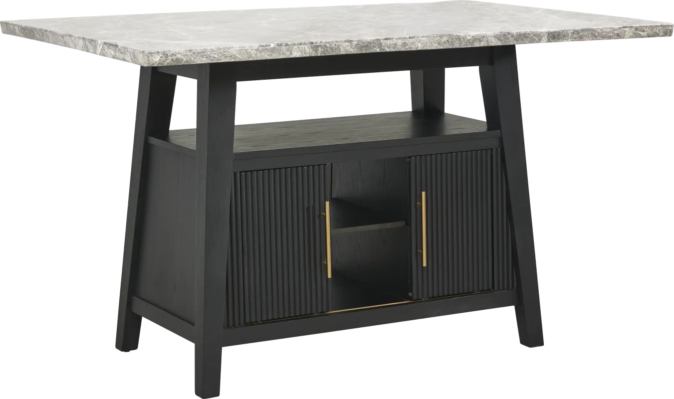 Viola Black Counter Height Marble Top Table