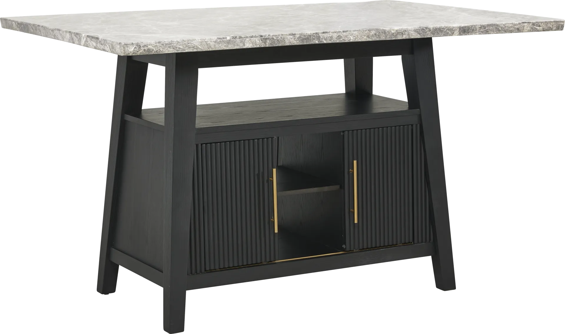 Viola Black Counter Height Marble Top Table - Image 1
