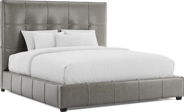 Giselle Gray Leather 3 Pc King Bed