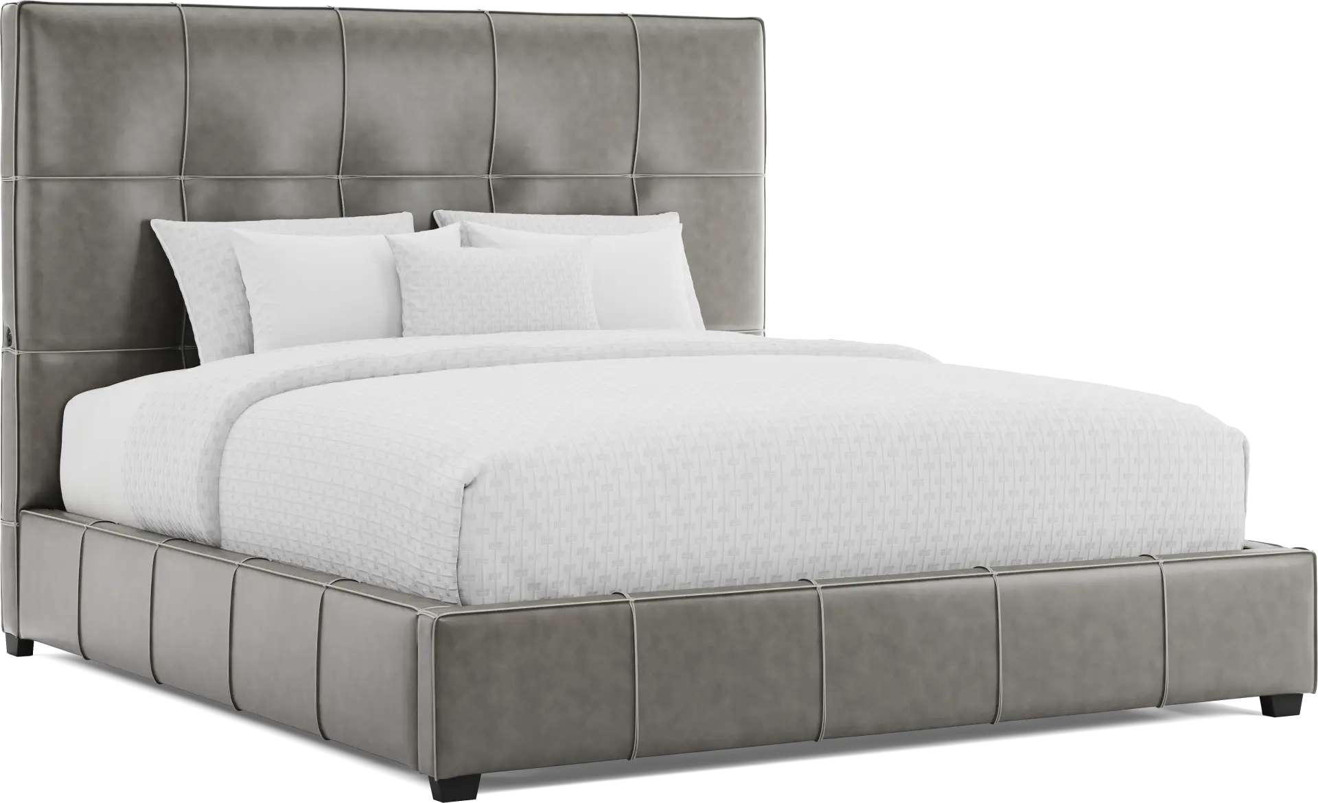 Giselle Gray Leather 3 Pc King Bed