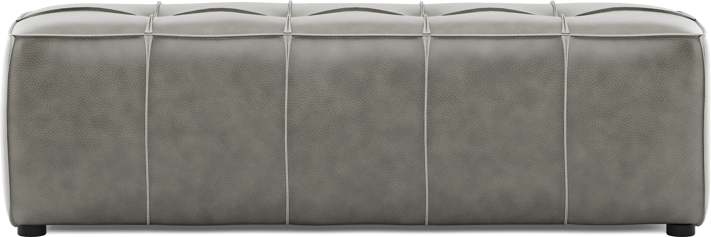 Giselle Gray Leather Bench - Thumbnail - Image 1