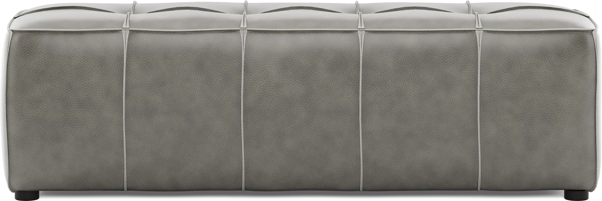 Giselle Gray Leather Bench - Image 1